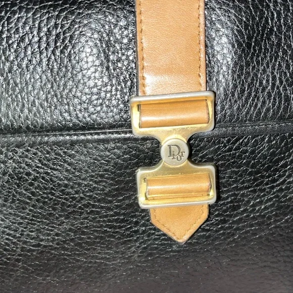 Christian Dior EUC Vintage Black Pebbled Leather Shoulder Bag - Picture 2 of 9